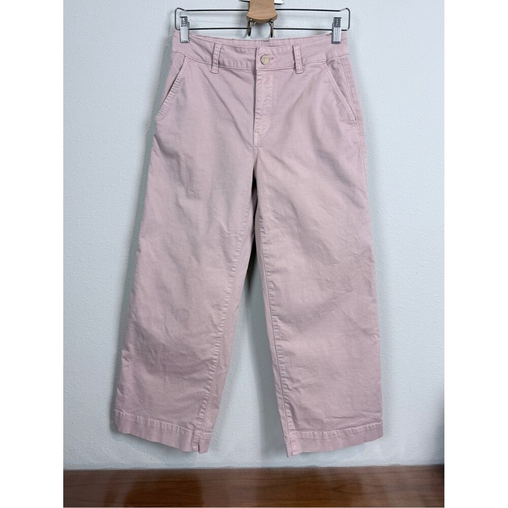 Daily Ritual Wide-Leg Cropped Chino Pants Dusty Pink 4